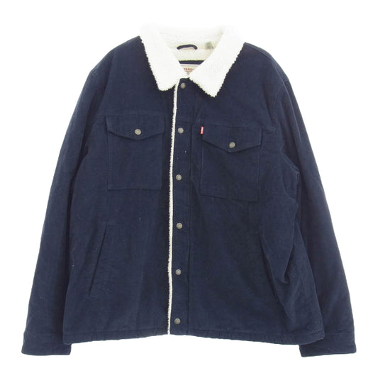Levi's リーバイス コーデュロイ ボア ジャケット ネイビー系 XXL【中古】