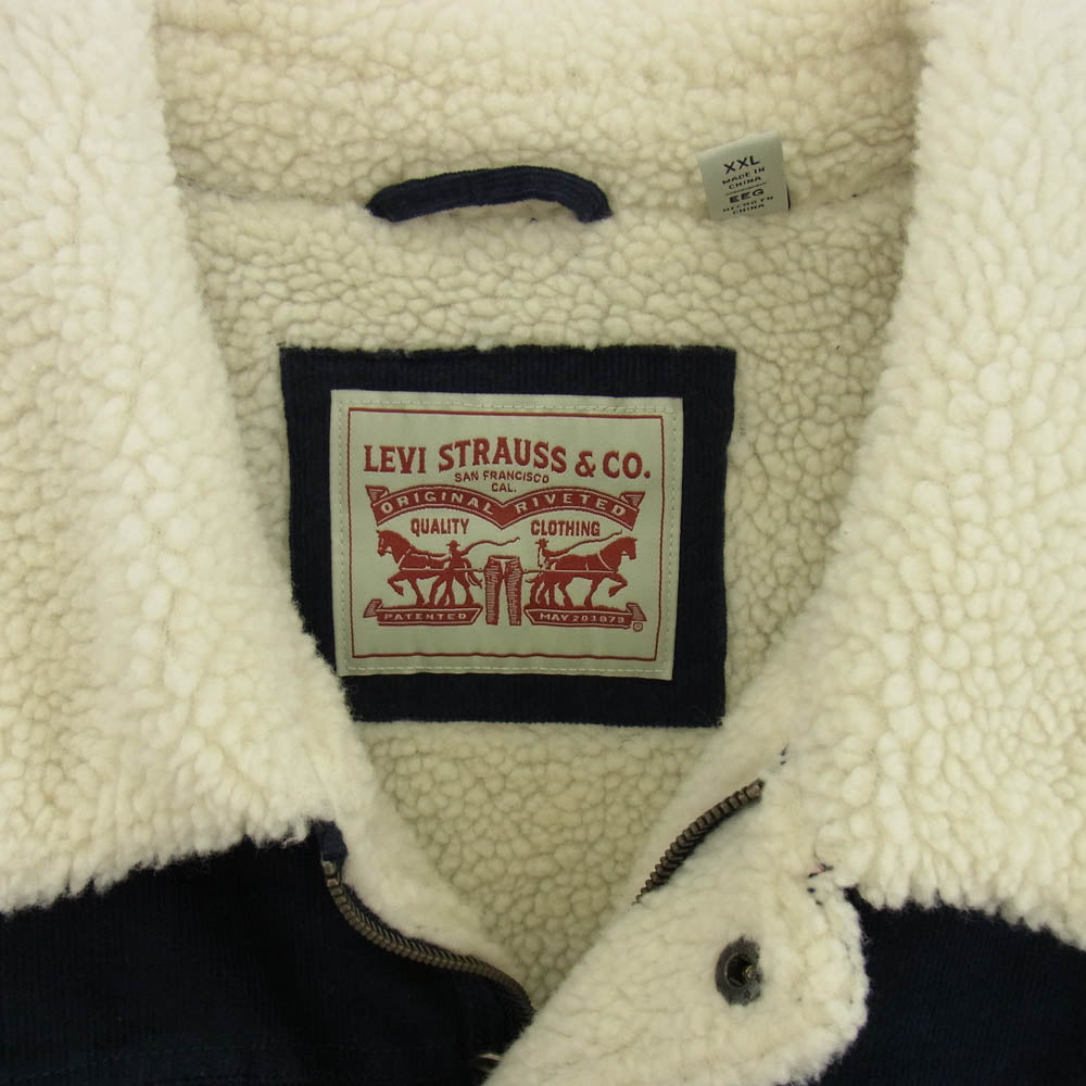 Levi's リーバイス コーデュロイ ボア ジャケット ネイビー系 XXL【中古】
