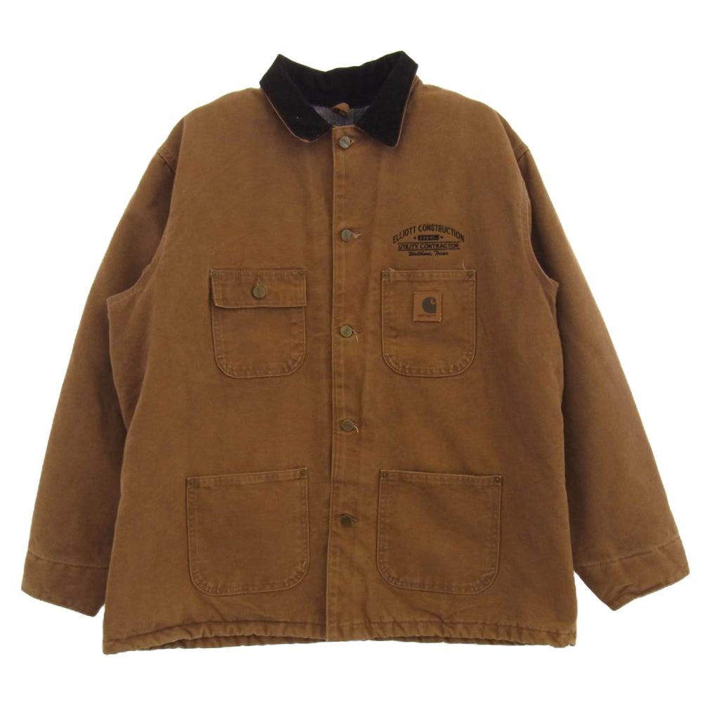 Carhartt カーハート CHORE COAT チョアコート カバーオール ワーク ジャケット 裏地ブランケット ブラウン系 XL【中古】