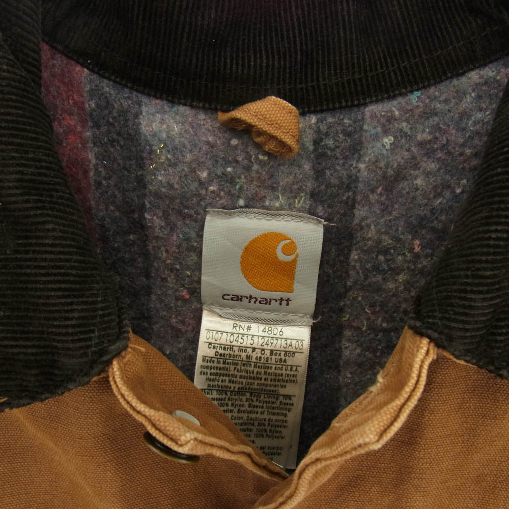 Carhartt カーハート CHORE COAT チョアコート カバーオール ワーク ジャケット 裏地ブランケット ブラウン系 XL【中古】