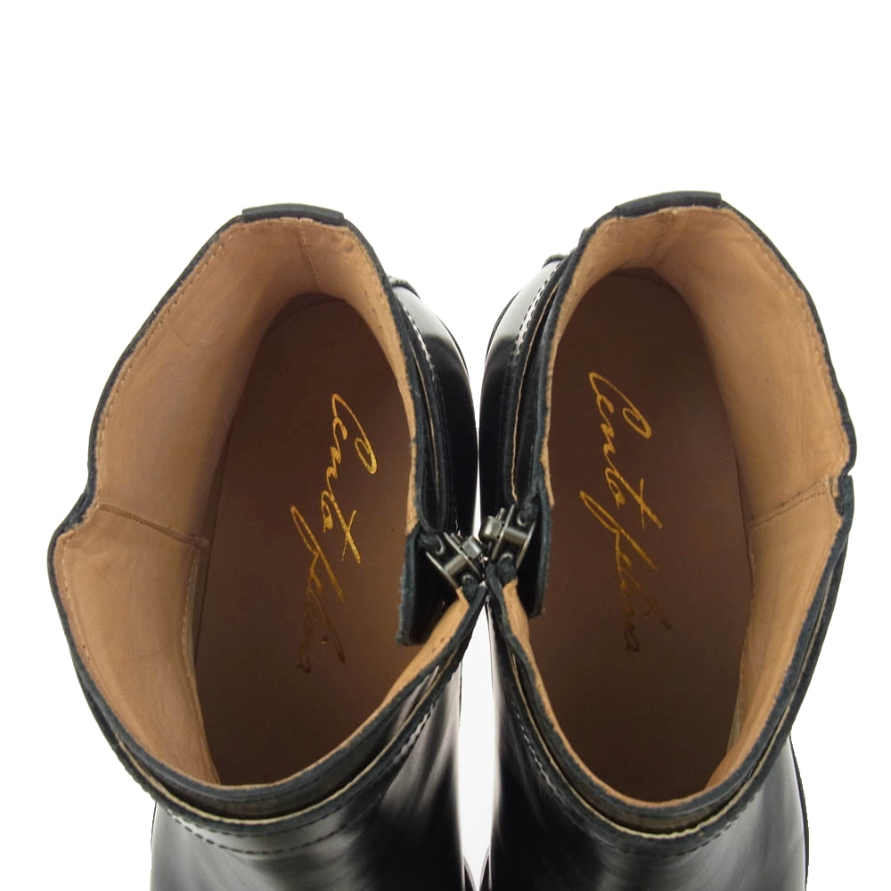 チェントフェリーナ レザー サイドジップ ブーツ ブラック系 6【中古】