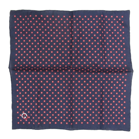 GUCCI グッチ SILK シルク ハンカチーフ ハンカチ ネイビー系【中古】