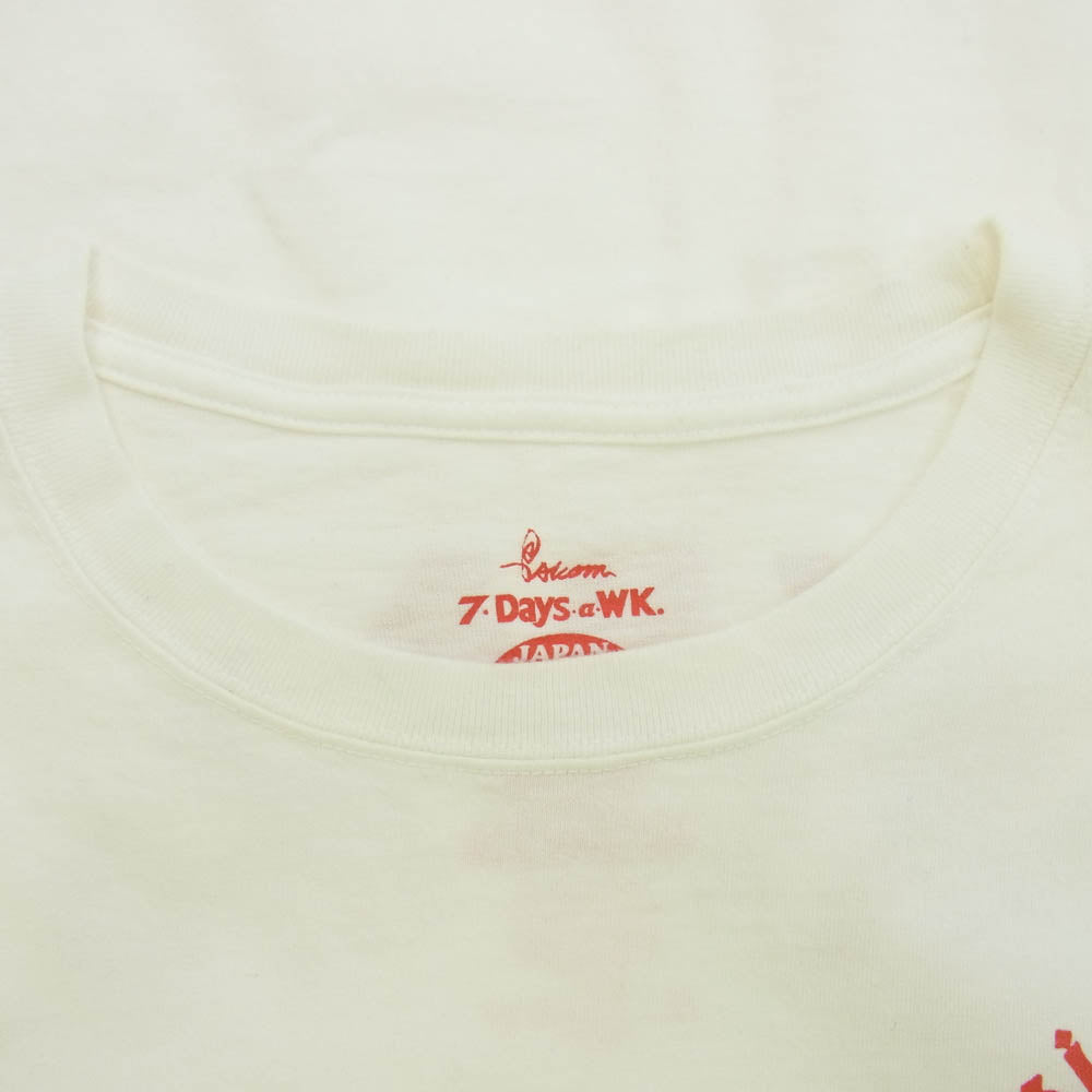 Psicom サイコム 7DAYS ロングスリーブ ポケット 長袖 Tシャツ ホワイト レッド M ホワイト系 M【中古】