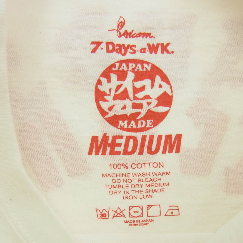 Psicom サイコム 7DAYS ロングスリーブ ポケット 長袖 Tシャツ ホワイト レッド M ホワイト系 M【中古】