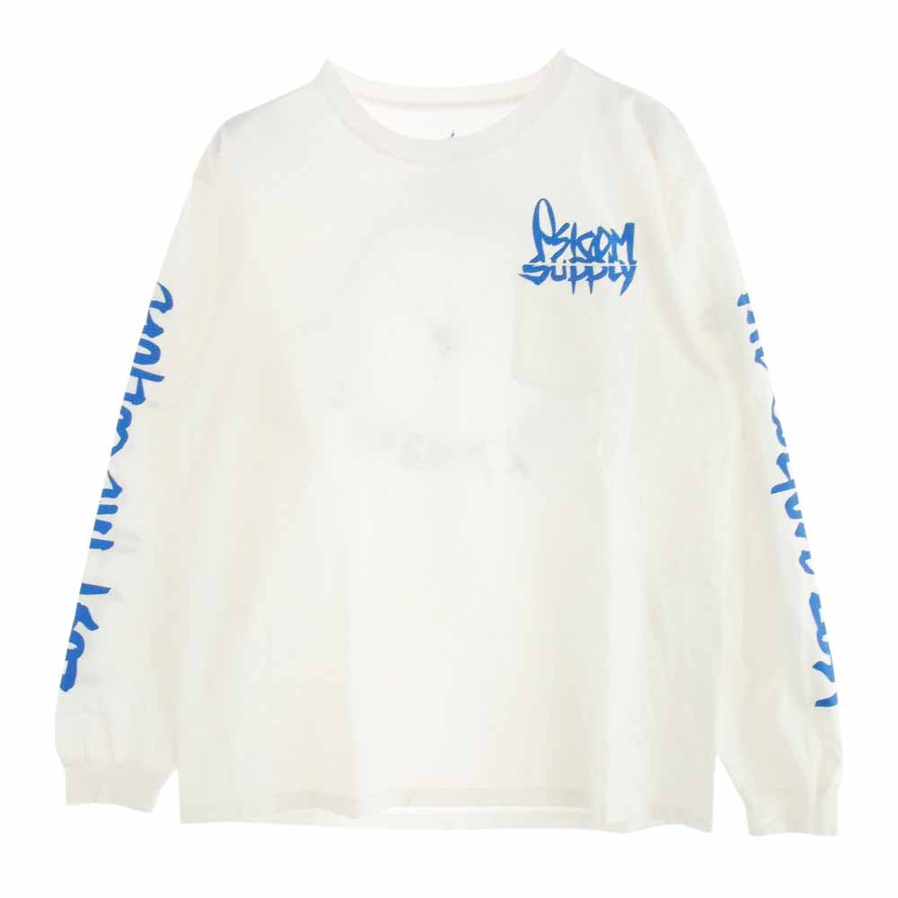 Psicom サイコム 7DAYS ロングスリーブ ポケット 長袖 Tシャツ ホワイト ブルー M ホワイト系 M【中古】