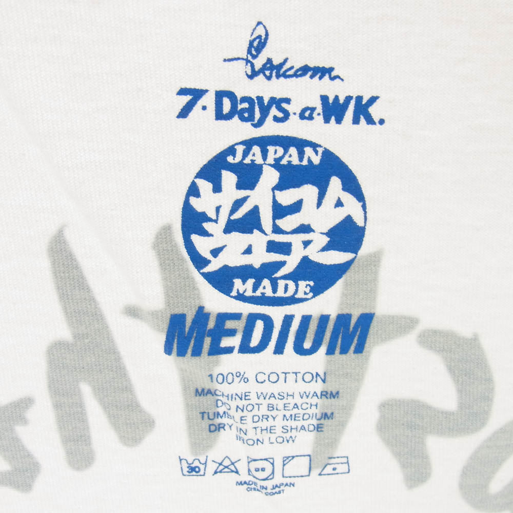 Psicom サイコム 7DAYS ロングスリーブ ポケット 長袖 Tシャツ ホワイト ブルー M ホワイト系 M【中古】