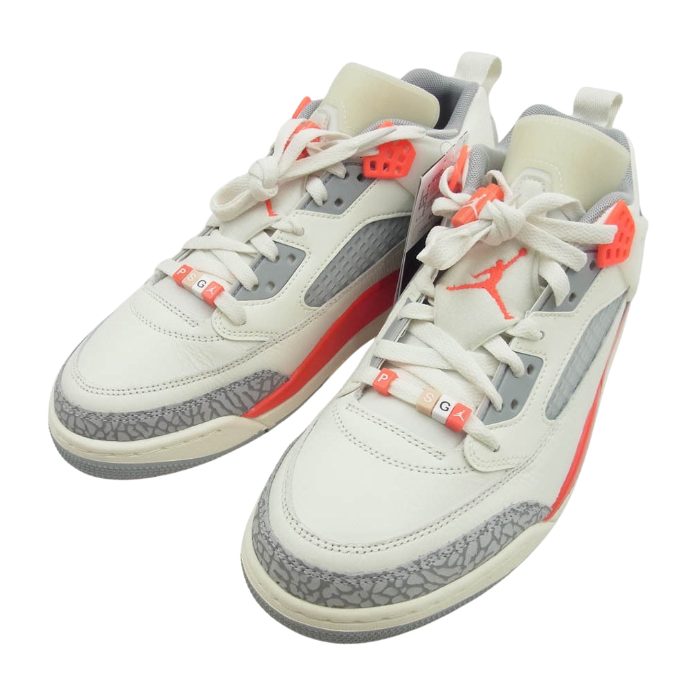 NIKE ナイキ 24AW HF8827-100 × PSG Jordan Spizike Low Sail Infra Red 23 パリサンジェルマン ジョーダン スパイジーク ロー セイル インフラレッド 23 スニーカー ホワイト系 グレー系 オレンジ系 28cm【新古品】【未使用】【中古】