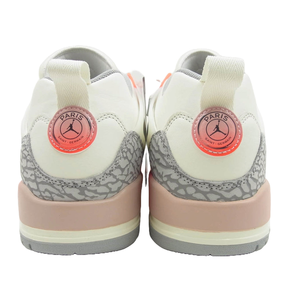 NIKE ナイキ 24AW HF8827-100 × PSG Jordan Spizike Low Sail Infra Red 23 パリサンジェルマン ジョーダン スパイジーク ロー セイル インフラレッド 23 スニーカー ホワイト系 グレー系 オレンジ系 28cm【新古品】【未使用】【中古】