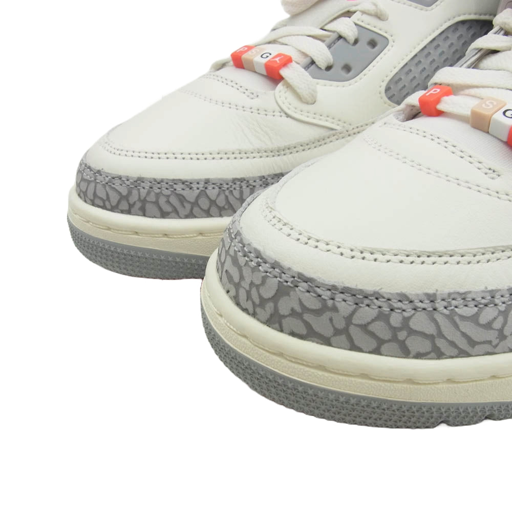 NIKE ナイキ 24AW HF8827-100 × PSG Jordan Spizike Low Sail Infra Red 23 パリサンジェルマン ジョーダン スパイジーク ロー セイル インフラレッド 23 スニーカー ホワイト系 グレー系 オレンジ系 28cm【新古品】【未使用】【中古】