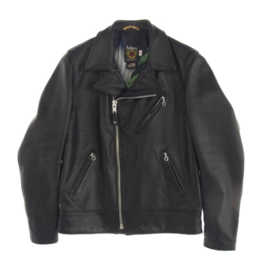STUSSY ステューシー × Schott ショット USA製 7516 ダブルライダース ジャケット ブラック系 38【中古】