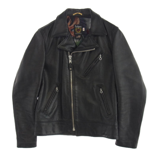 STUSSY ステューシー × Schott ショット USA製 7516 ダブルライダース ジャケット ブラック系 38【中古】
