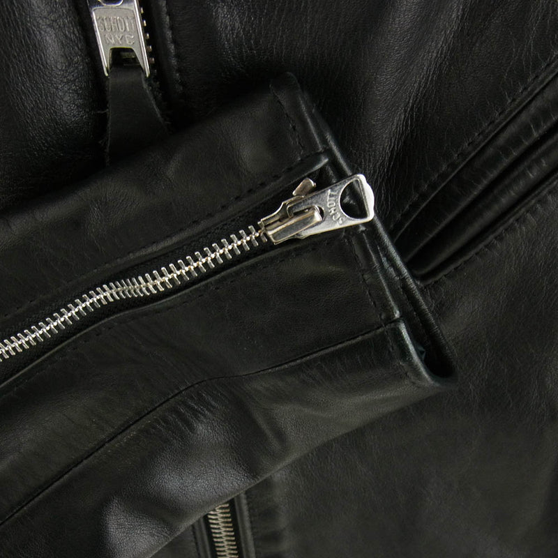 Schott × stussy レザー ダブルライダース ブラック 中古・古着通販】stussy (ステューシー) Schott (ショット) ダブル