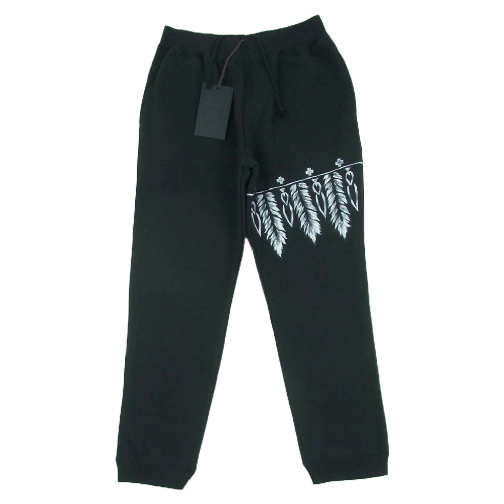 アカンサス HJ2104P Feather Paint Sweat Pants フェザー ペイント スウェット パンツ ブラック系 L【美品】【中古】