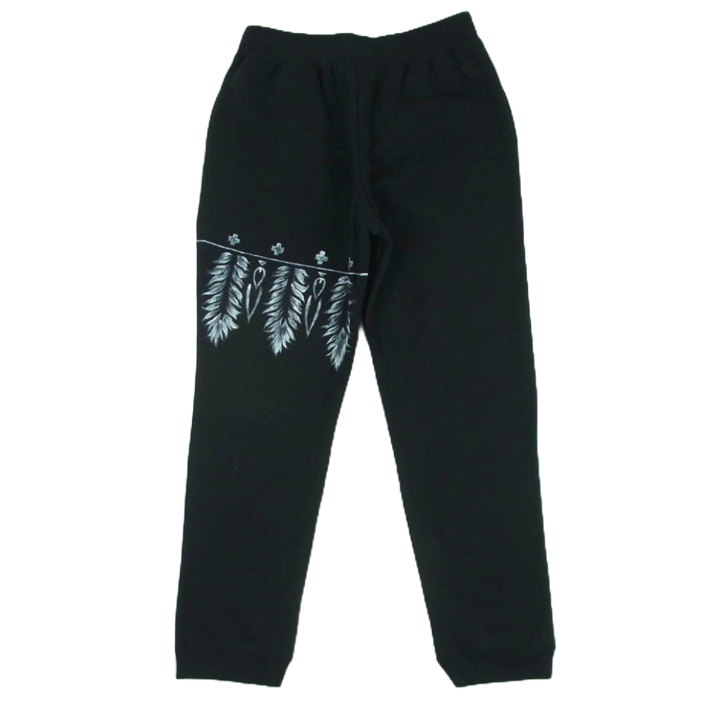 アカンサス HJ2104P Feather Paint Sweat Pants フェザー ペイント スウェット パンツ ブラック系 L【美品】【中古】
