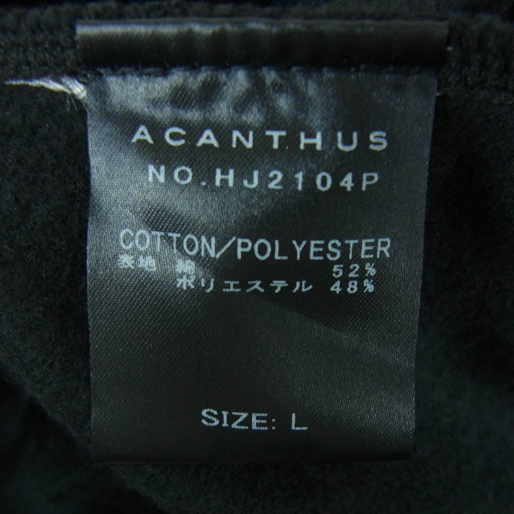 アカンサス HJ2104P Feather Paint Sweat Pants フェザー ペイント スウェット パンツ ブラック系 L【美品】【中古】