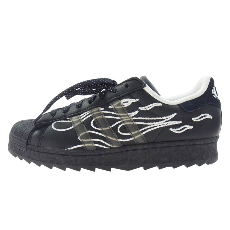 adidas アディダス ID2176 × No Sleep Rave Club Superstar Ripple Core Black Footwear White ノー・スリープ・レイヴ・クラブ スーパースター スニーカー ブラック系 28.5cm【美品】【中古】