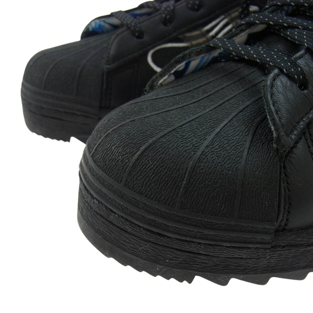 adidas アディダス ID2176 × No Sleep Rave Club Superstar Ripple Core Black Footwear White ノー・スリープ・レイヴ・クラブ スーパースター スニーカー ブラック系 28.5cm【美品】【中古】