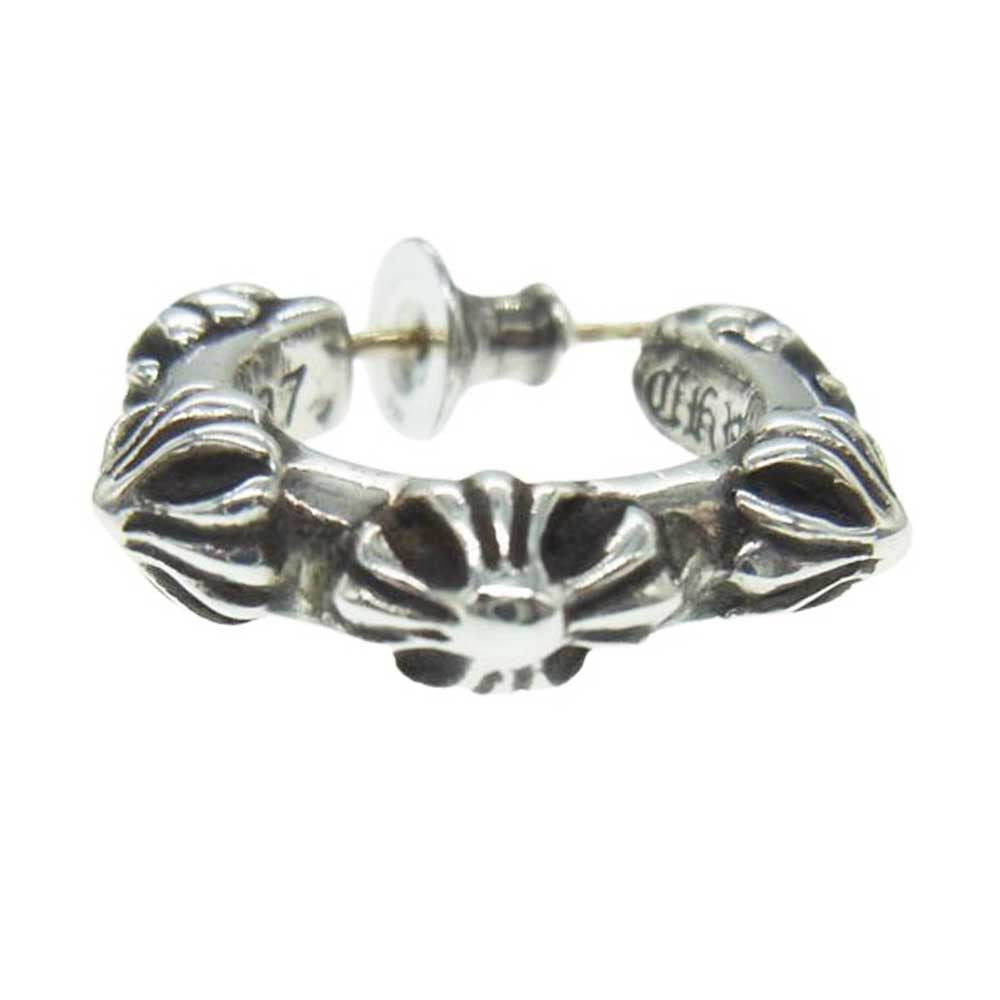 CHROME HEARTS クロムハーツ（原本無） HOOP CROSS SML クロスバンド フープ ピアス シルバー系【中古】