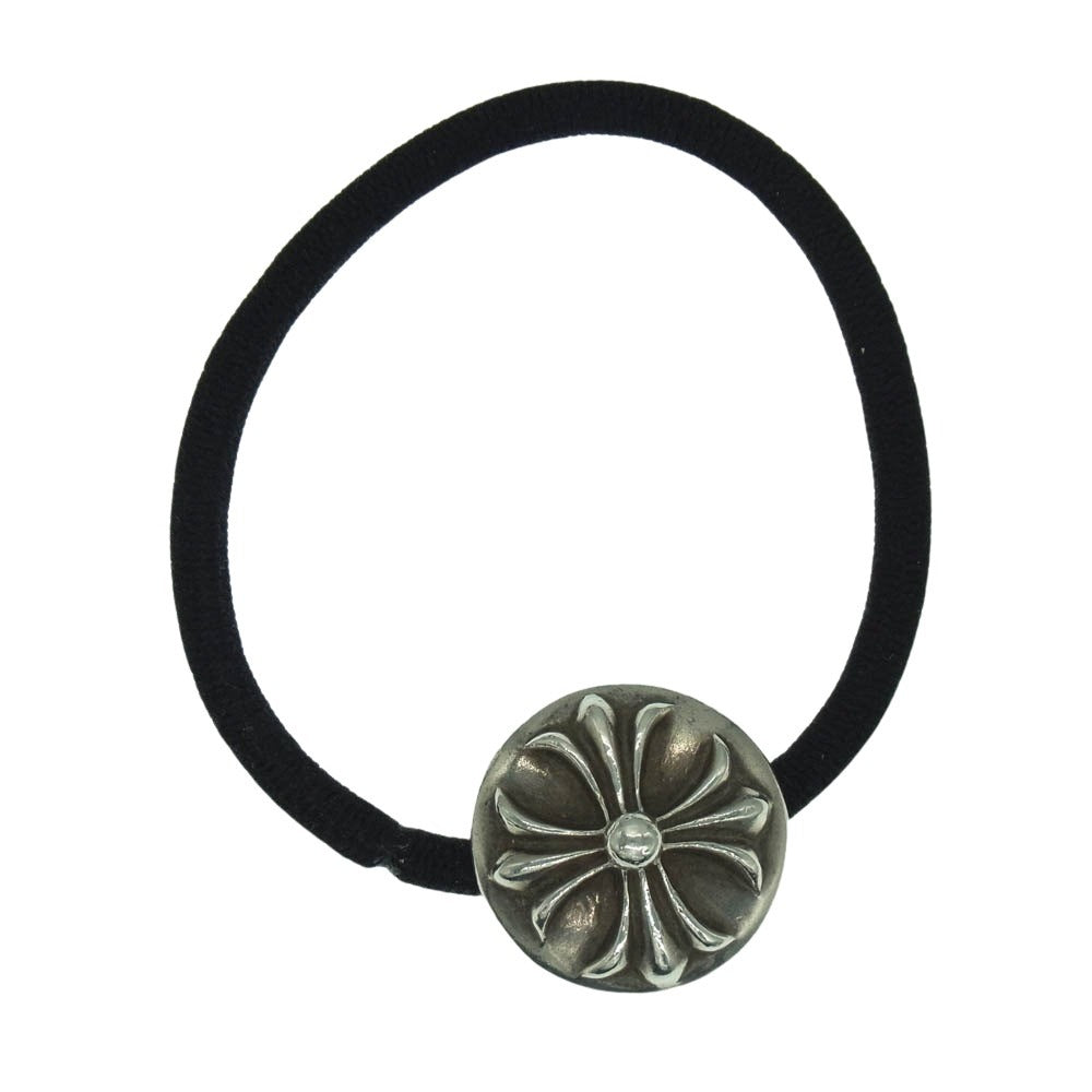 CHROME HEARTS クロムハーツ（原本無） HAIRBAND クロスボール ヘアゴム コンチョ シルバー系 ブラック系【中古】