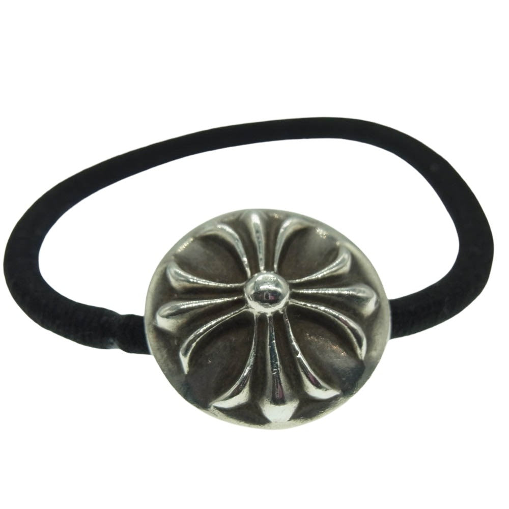 CHROME HEARTS クロムハーツ（原本無） HAIRBAND クロスボール ヘアゴム コンチョ シルバー系 ブラック系【中古】