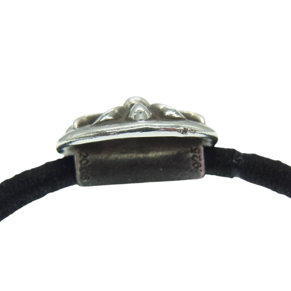 CHROME HEARTS クロムハーツ（原本無） HAIRBAND クロスボール ヘアゴム コンチョ シルバー系 ブラック系【中古】