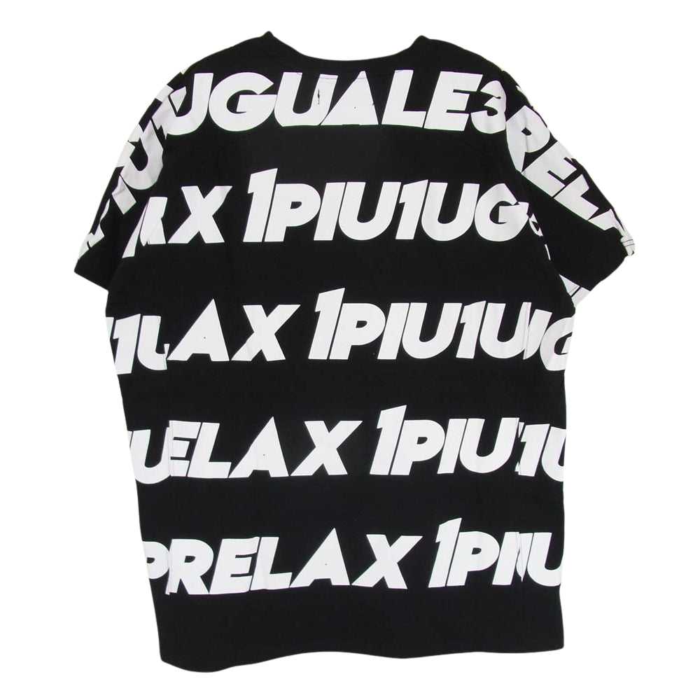 1piu1uguale3 ウノピュウノウグァーレトレ RELAX リラックス ロゴプリント Ｔシャツ 半袖 ブラック系 XXL【中古】