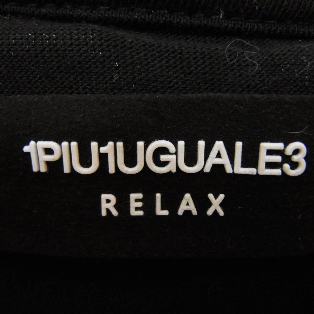1piu1uguale3 ウノピュウノウグァーレトレ RELAX リラックス ロゴプリント Ｔシャツ 半袖 ブラック系 XXL【中古】