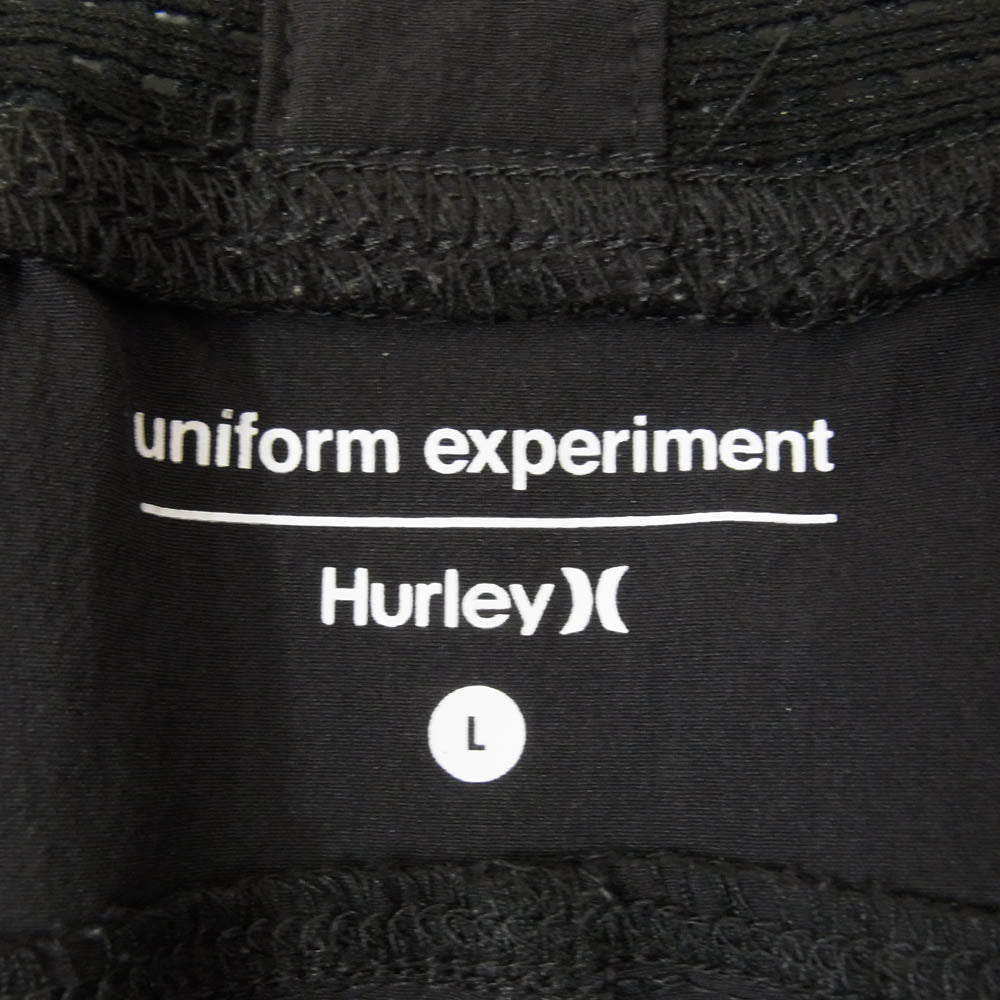 uniform experiment ユニフォームエクスペリメント × Hurley ハーレー ロゴプリント ナイロン ハーフパンツ ショーツ ブラック系 L【中古】
