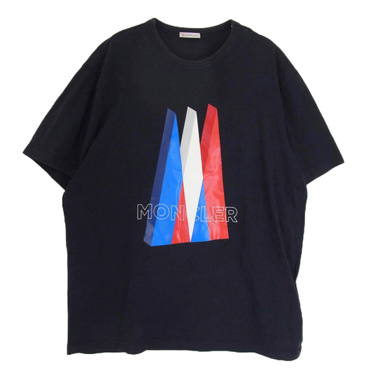 MONCLER モンクレール F20918C78410 8390T フロントプリント Ｔシャツ 半袖 ネイビー系 XXL【中古】