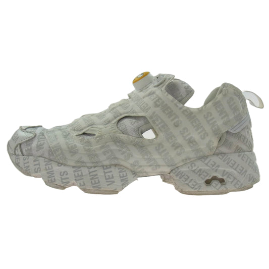 VETEMENTS ヴェトモン 18SS 118891046 × Reebok リーボック INSTAPUMP FURY VET EMOJI インスタポンプ フューリー ヴィト エモジ スニーカー ホワイト系 26.5cm【中古】