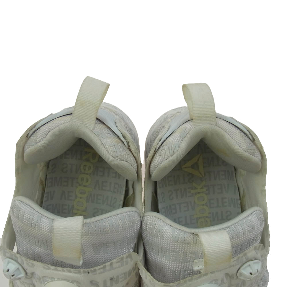 VETEMENTS ヴェトモン 18SS 118891046 × Reebok リーボック INSTAPUMP FURY VET EMOJI インスタポンプ フューリー ヴィト エモジ スニーカー ホワイト系 26.5cm【中古】