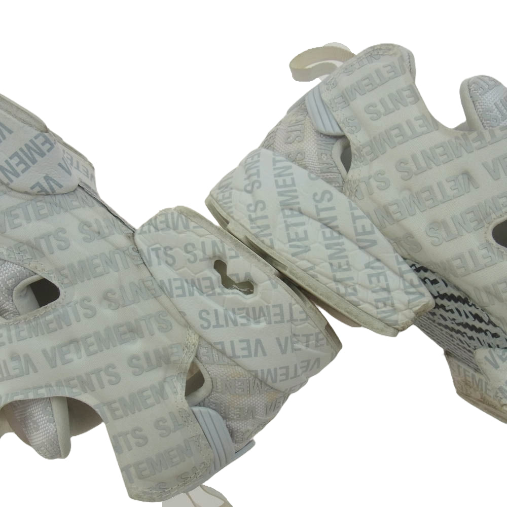 VETEMENTS ヴェトモン 18SS 118891046 × Reebok リーボック INSTAPUMP FURY VET EMOJI インスタポンプ フューリー ヴィト エモジ スニーカー ホワイト系 26.5cm【中古】