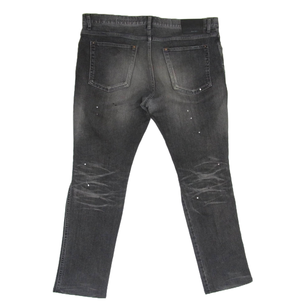CRIMIE クライミー C1H5-BFPT-05 BORN FREE BLACK STRETCH DENIM デニム パンツ ペイント ダメージ加工 ブラック系 XL【中古】