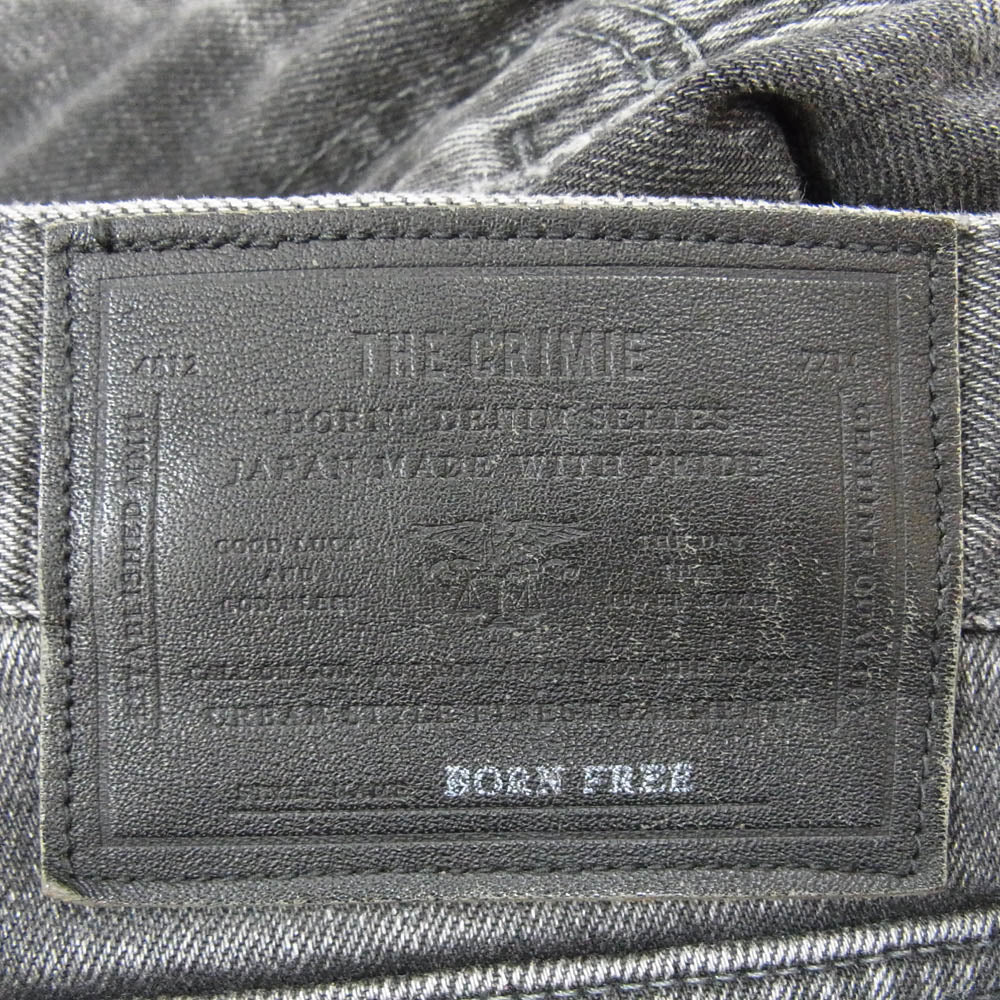 CRIMIE クライミー C1H5-BFPT-05 BORN FREE BLACK STRETCH DENIM デニム パンツ ペイント ダメージ加工 ブラック系 XL【中古】