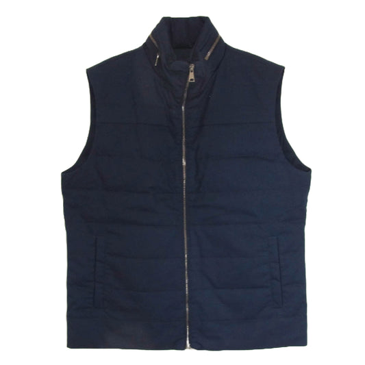 LARDINI ラルディーニ イタリア製 中綿 ジップアップ ベスト ネイビー系 54【中古】