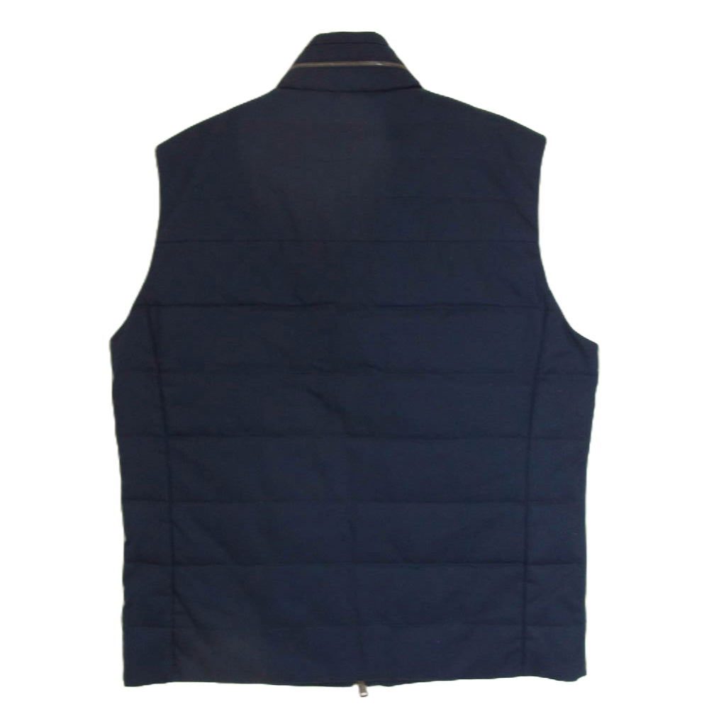 LARDINI ラルディーニ イタリア製 中綿 ジップアップ ベスト ネイビー系 54【中古】