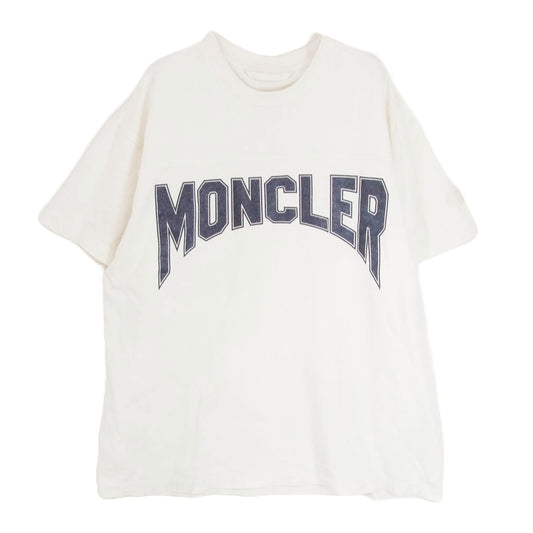 MONCLER モンクレール 23SS I10918C00011 M2643 SS TSHIRT グリッター ラメ ロゴ Ｔシャツ 半袖 ホワイト系 XL【中古】