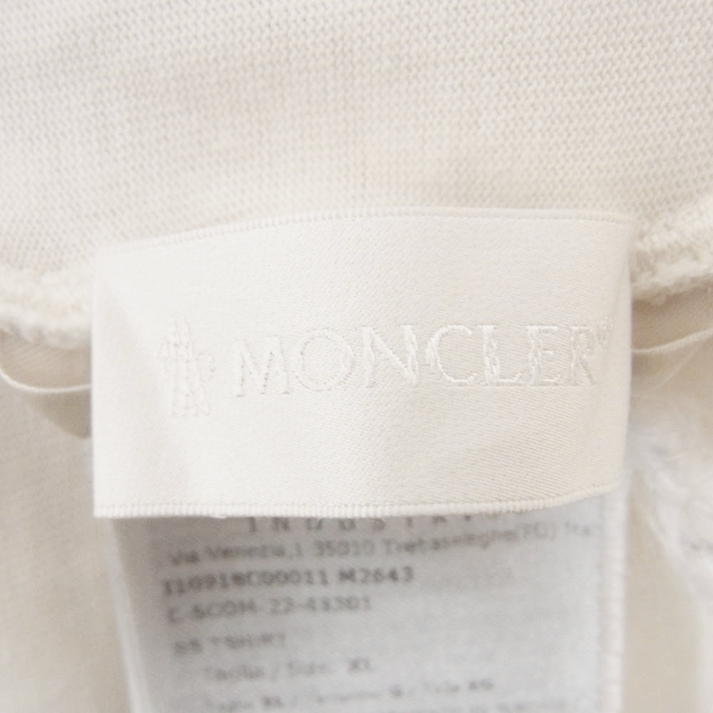 MONCLER モンクレール 23SS I10918C00011 M2643 SS TSHIRT グリッター ラメ ロゴ Ｔシャツ 半袖 ホワイト系 XL【中古】