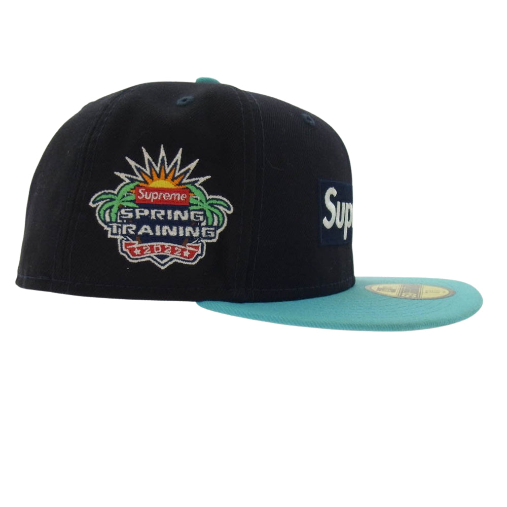 Supreme シュプリーム 22SS × New Era 2-Tone Box Logo ニューエラ ツートーン ボックスロゴ キャップ ネイビー 水色系 ネイビー系 ライトブルー系 7.375【中古】