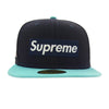Supreme シュプリーム 22SS × New Era 2-Tone Box Logo ニューエラ ツートーン ボックスロゴ キャップ ネイビー 水色系 ネイビー系 ライトブルー系 7.375【中古】