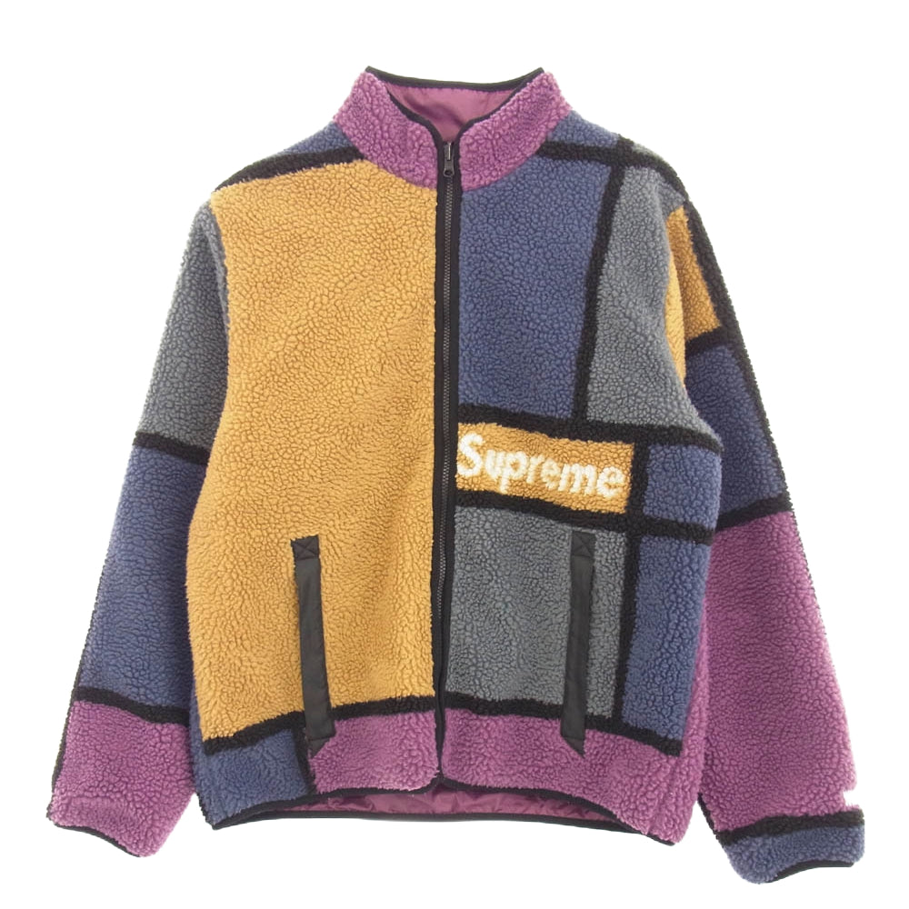 Supreme シュプリーム Reversible Colorblocked Fleece Jacket リバーシブル フリース ジャケット マルチカラー系 パープル系 L【中古】