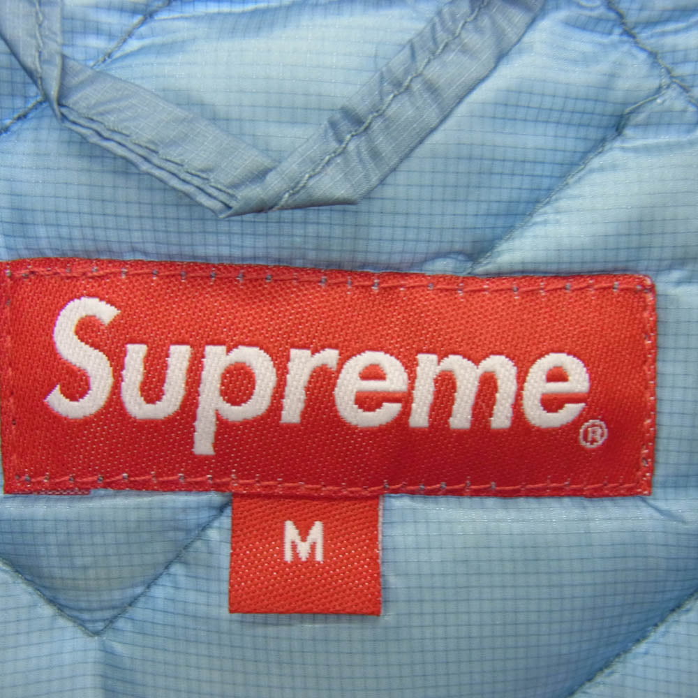 Supreme シュプリーム Spellout Quilted Lightweight Down Jacket スペルアウト ライト ダウンジャケット ライトブルー系 M【中古】
