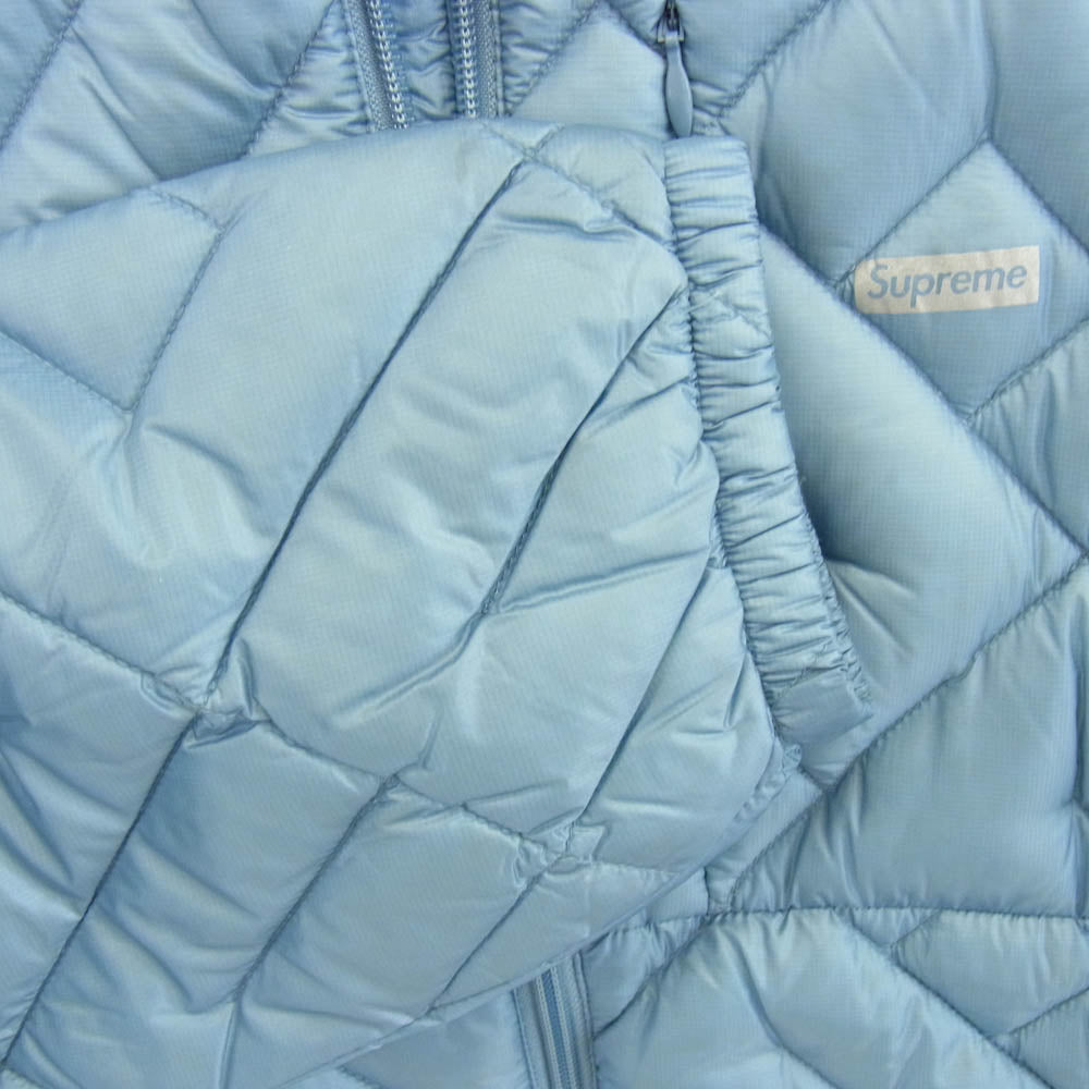 Supreme シュプリーム Spellout Quilted Lightweight Down Jacket スペルアウト ライト ダウンジャケット ライトブルー系 M【中古】