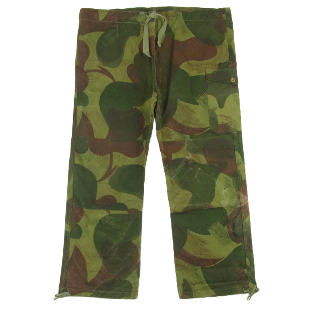 ベルギー軍 Vintage BEGETEX 50s Brush kamo pants 前期 ブラッシュ カモ パンツ グリーン系 サイズ表記なし【中古】