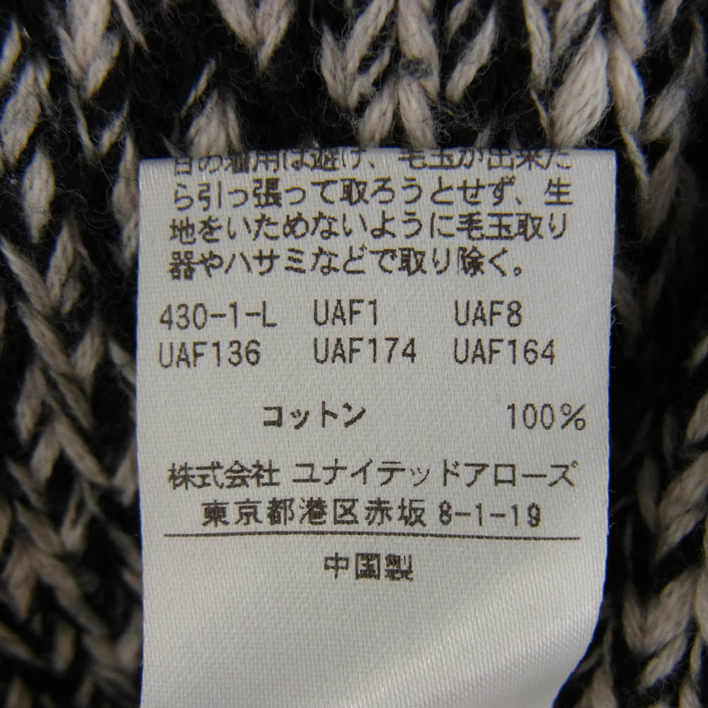 ビューティーアンドユース 1213-199-3848 BY 3G ロールモック コットン ニット ブラック系 ホワイト系 L【中古】