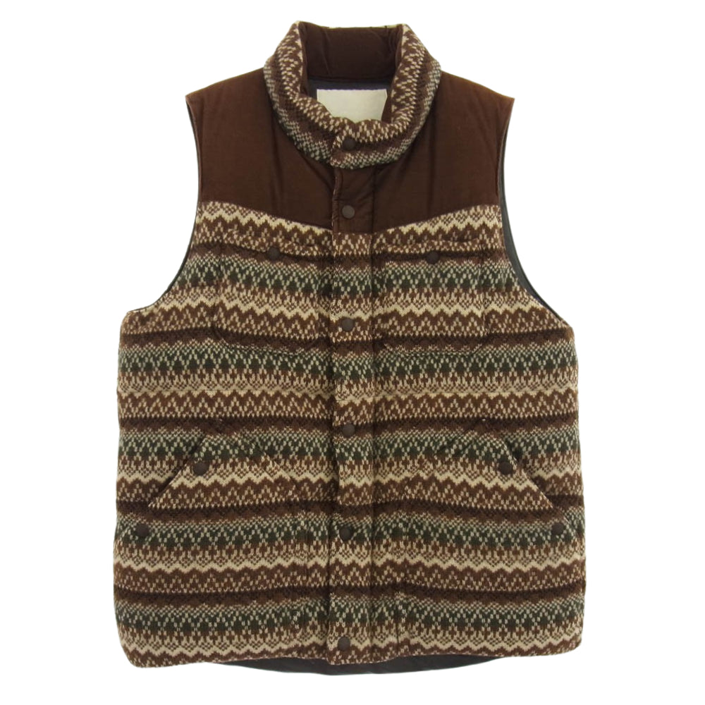 WHITE MOUNTAINEERING ホワイトマウンテニアリング WM1373229 WINDSTOPPER コーデュロイ ダウン ベスト ブラウン系 1【中古】