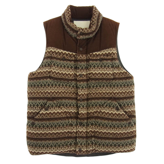 WHITE MOUNTAINEERING ホワイトマウンテニアリング WM1373229 WINDSTOPPER コーデュロイ ダウン ベスト ブラウン系 1【中古】