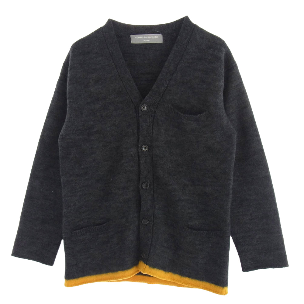 COMME des GARCONS HOMME コムデギャルソンオム HN-070170 AD 表記なし アーカイブ ウール カーディガン グレー系 イエロー系 サイズ記載なし【中古】