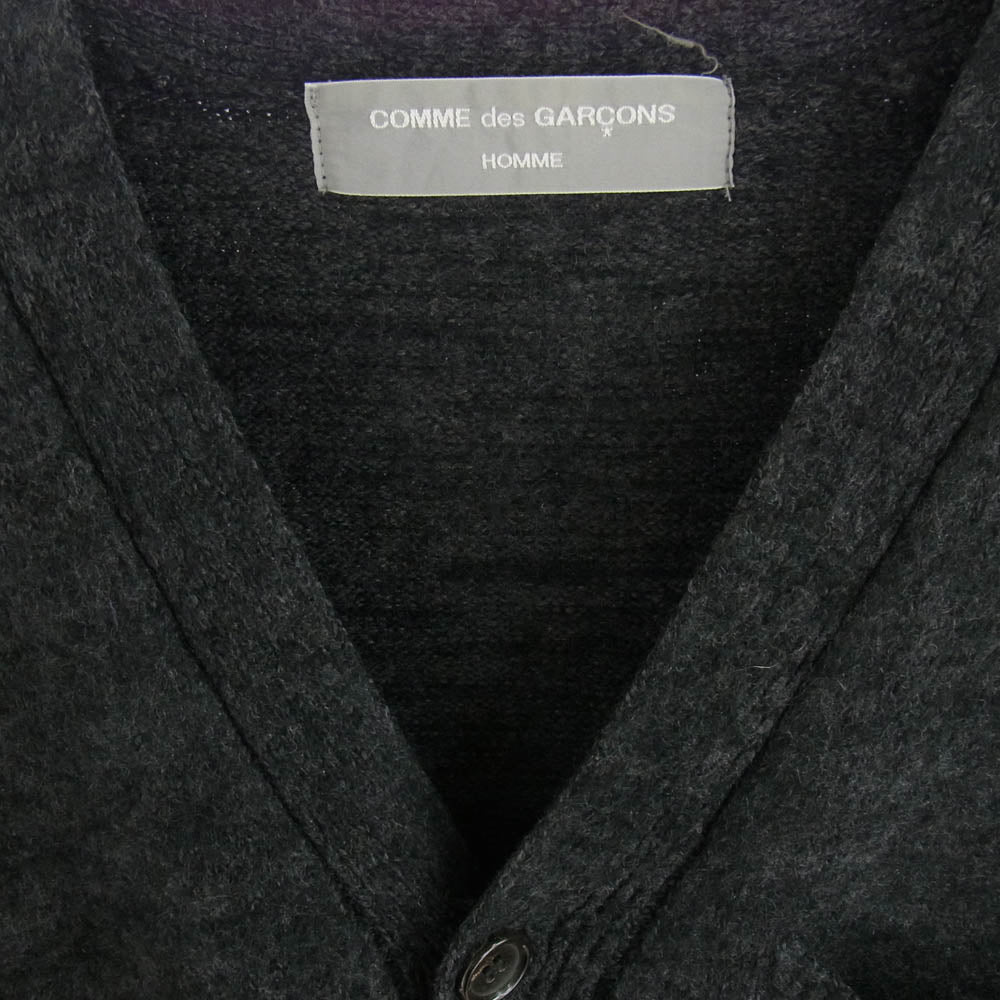 COMME des GARCONS HOMME コムデギャルソンオム HN-070170 AD 表記なし アーカイブ ウール カーディガン グレー系 イエロー系 サイズ記載なし【中古】