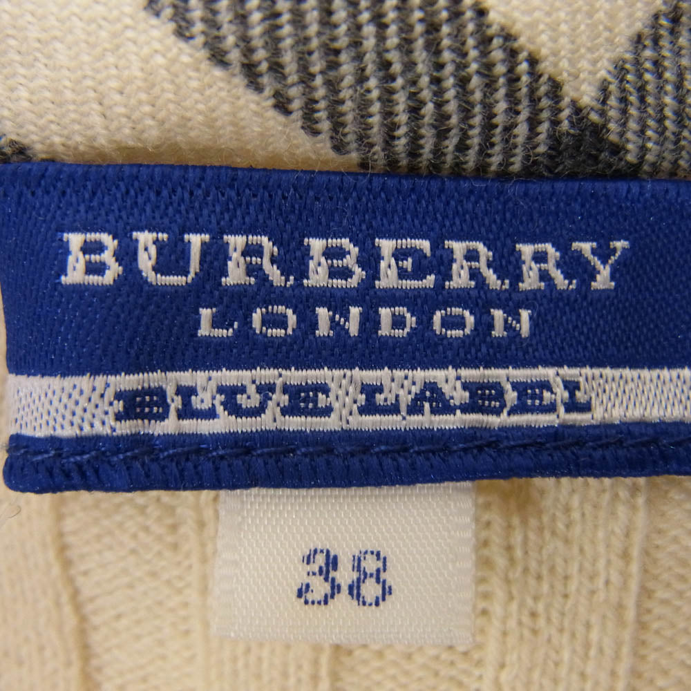 BURBERRY BLUE LABEL バーバリーブルーレーベル ジップ ニット パーカー オフホワイト系 38【中古】